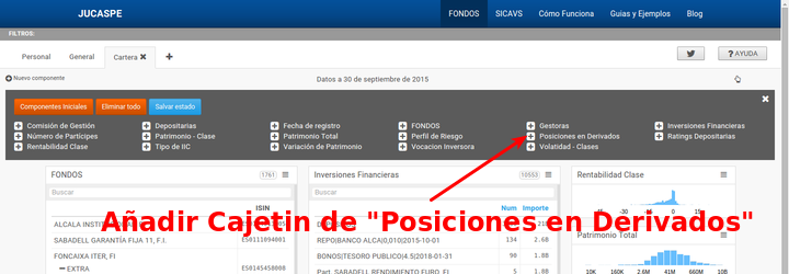 Añadir cajetín Posiciones en Derivados